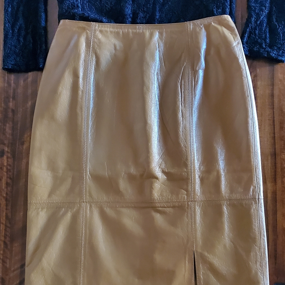 Loranzo Italy Leather Pencil Skirt - Picture 2 of 14